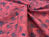Red Poppies Floral Cotton Craft Fabric